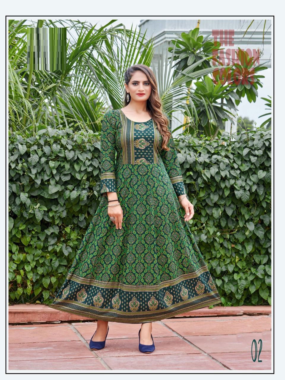 Sunlight 01 Rayon Printed Ethnic Wear Designer Long Anarkali Kurti Collection